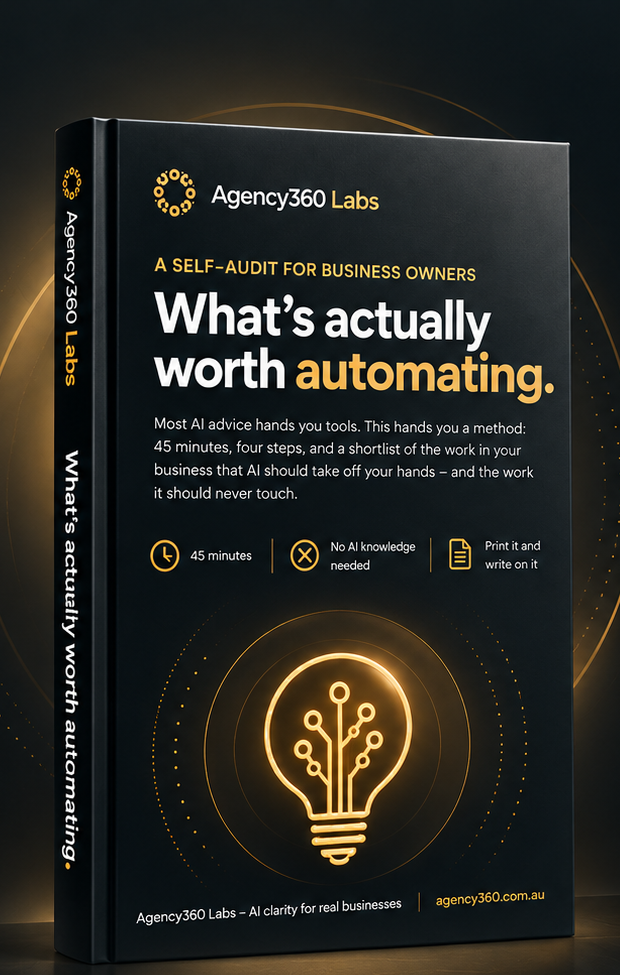 What's Actually Worth Automating - a self-audit workbook by Agency360 Labs